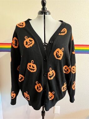 Hot topic Pumpkin Cardigan Sweater